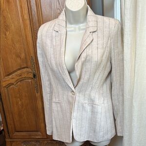 Jules & Leopold Casual Cream Striped Blazer